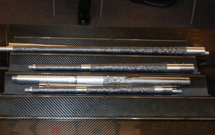 Proof Research公司展示的几种不同口径的碳纤维枪管