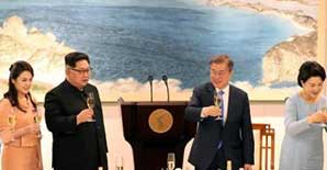 金正恩文在寅共进晚餐 和平会晤全球瞩目